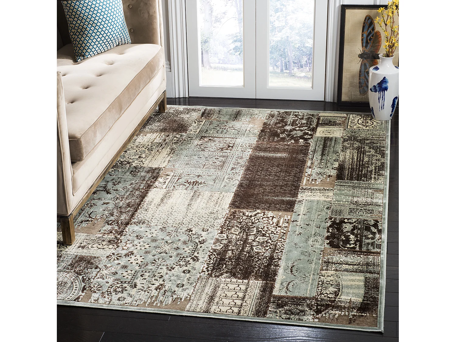 Tapis Bleu/Gris 122 X 170 cm - Kingstown