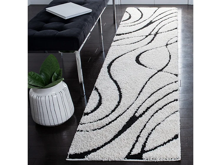 Tapis Ivoire/Noir 69 X 274 cm - Naples