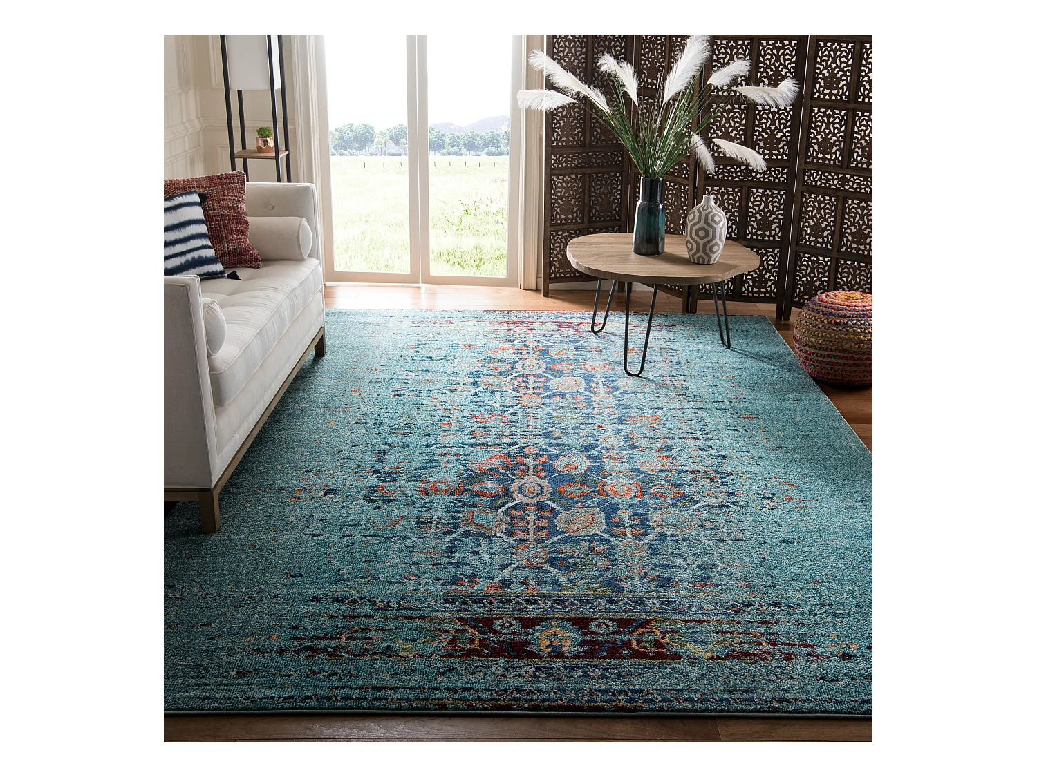 Tapis Bleu/Multicolore 235 x 335 cm - Almeria