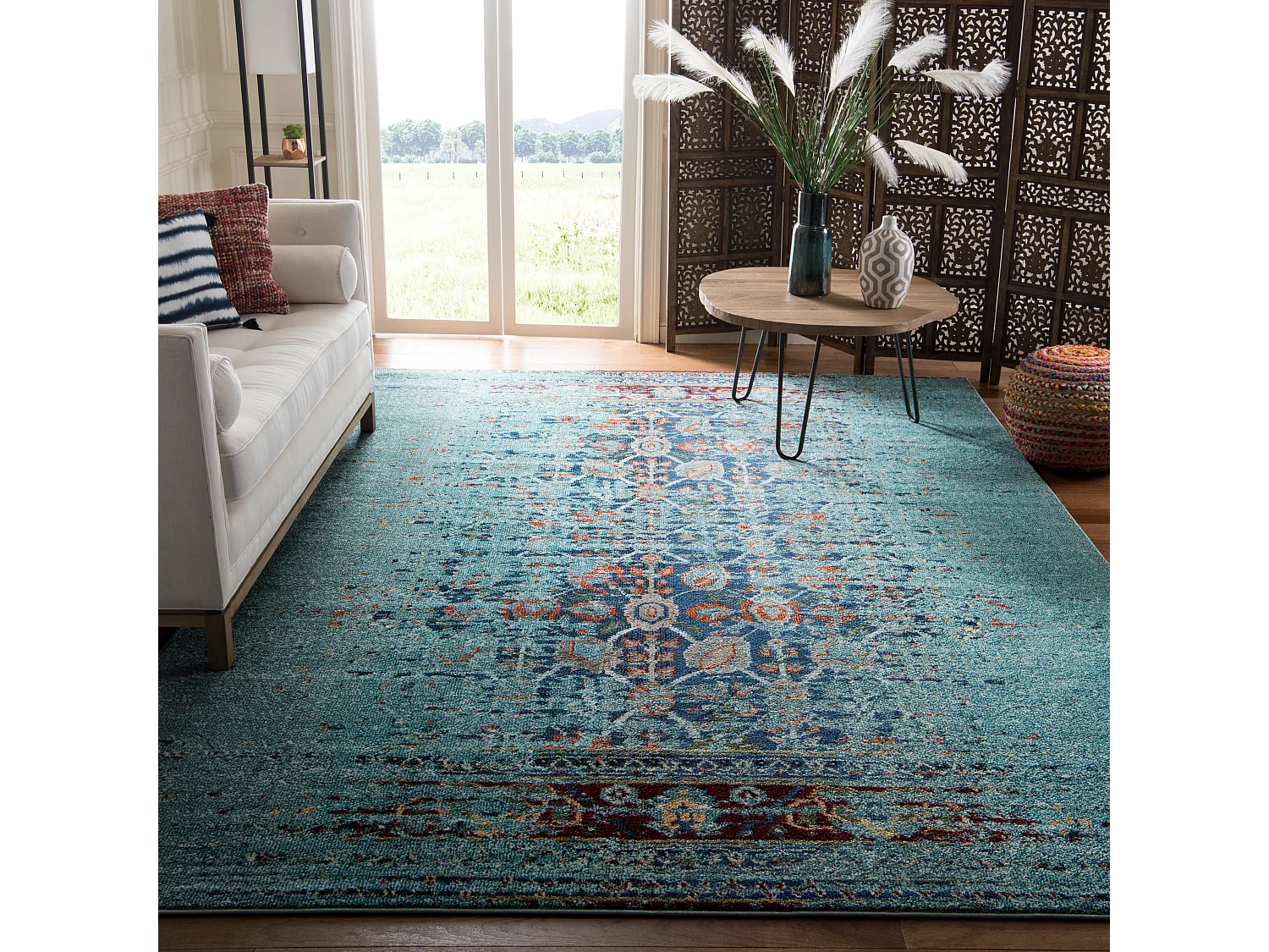 Tapis Bleu/Multicolore 235 x 335 cm - Almeria