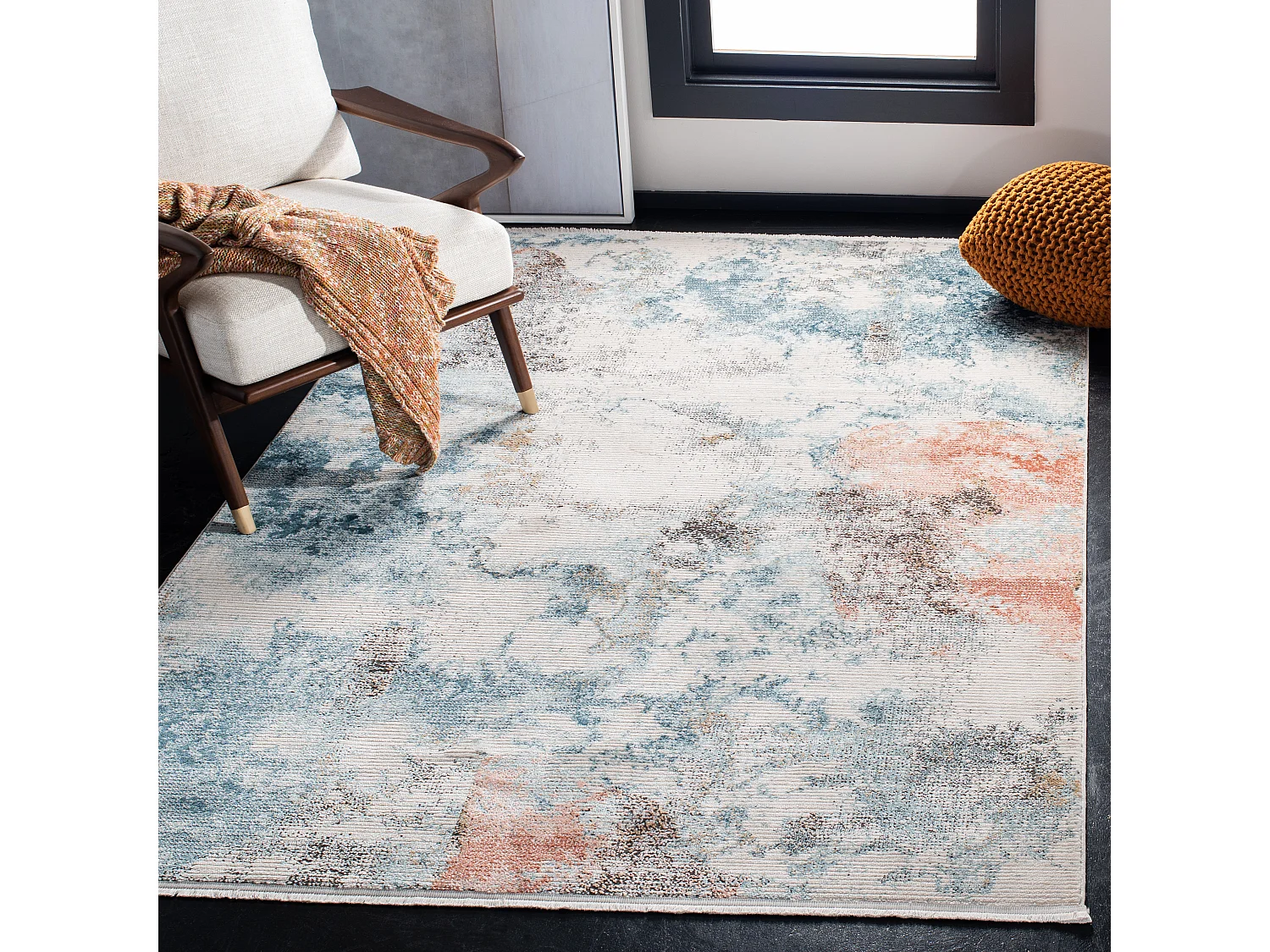 Tapis Bleu/Neutre 183 X 274 cm - Olive