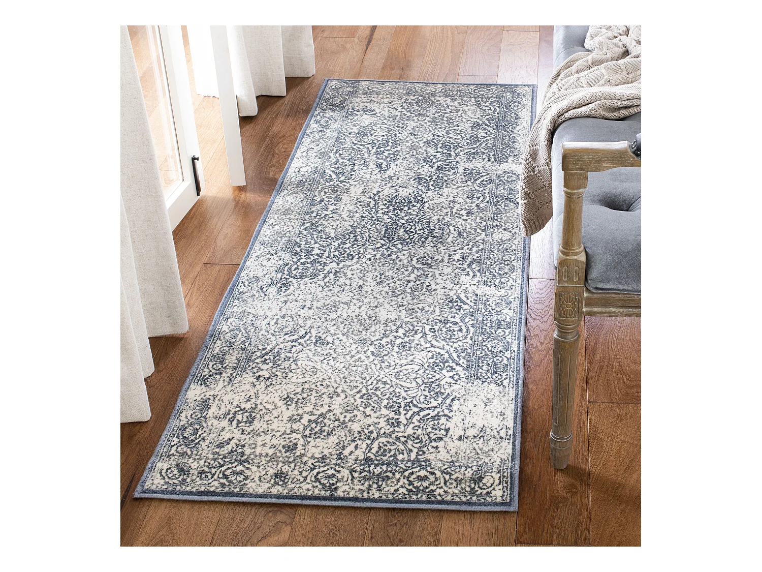 Tapis Bleu/Neutre 66 X 183 cm - Remy