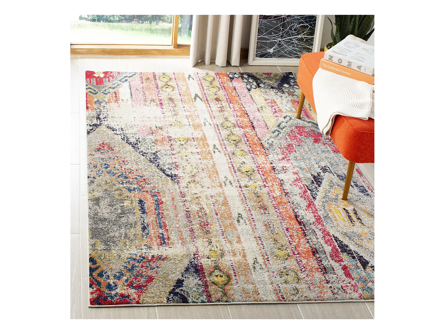Tapis Gris/Multicolore 122 X 170 cm - Livia