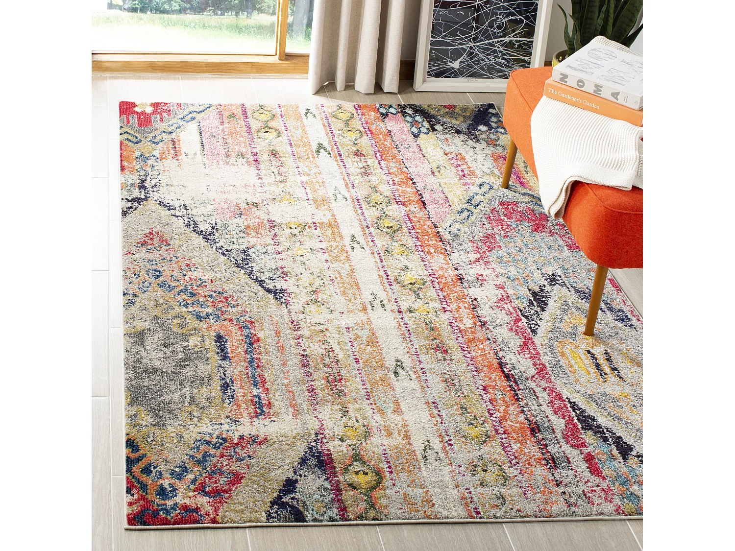 Tapis Gris/Multicolore 122 X 170 cm - Livia