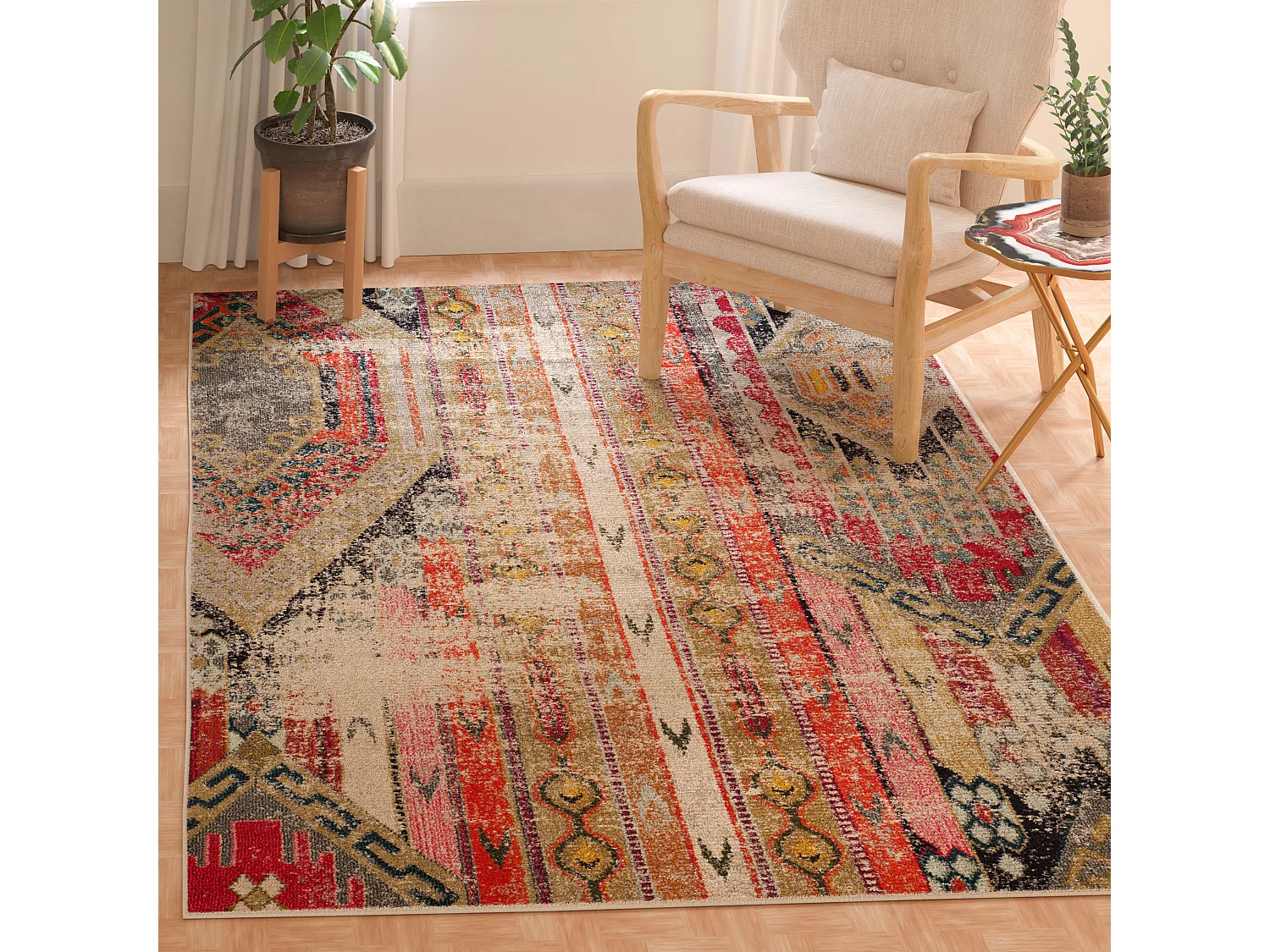 Tapis Gris/Multicolore 122 X 170 cm - Livia