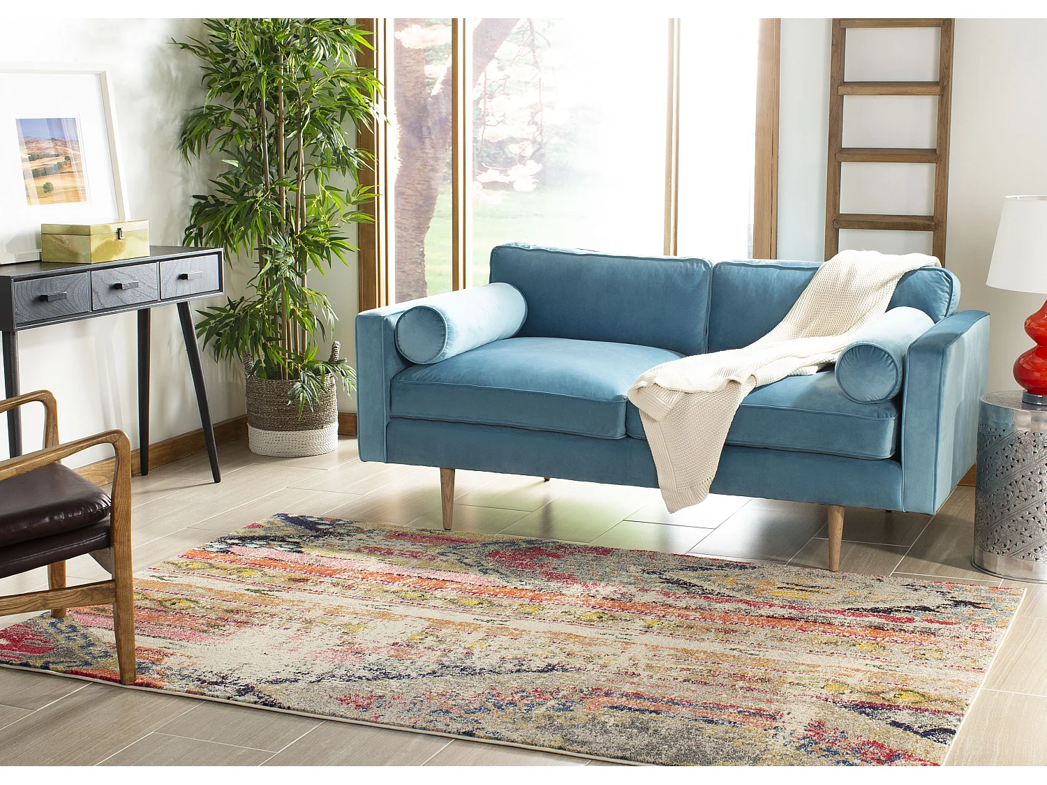 Tapis Gris/Multicolore 122 X 170 cm - Livia