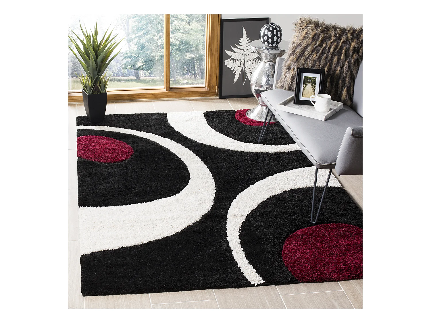 Tapis Noir/Neutre 122 X 183 cm - Vero