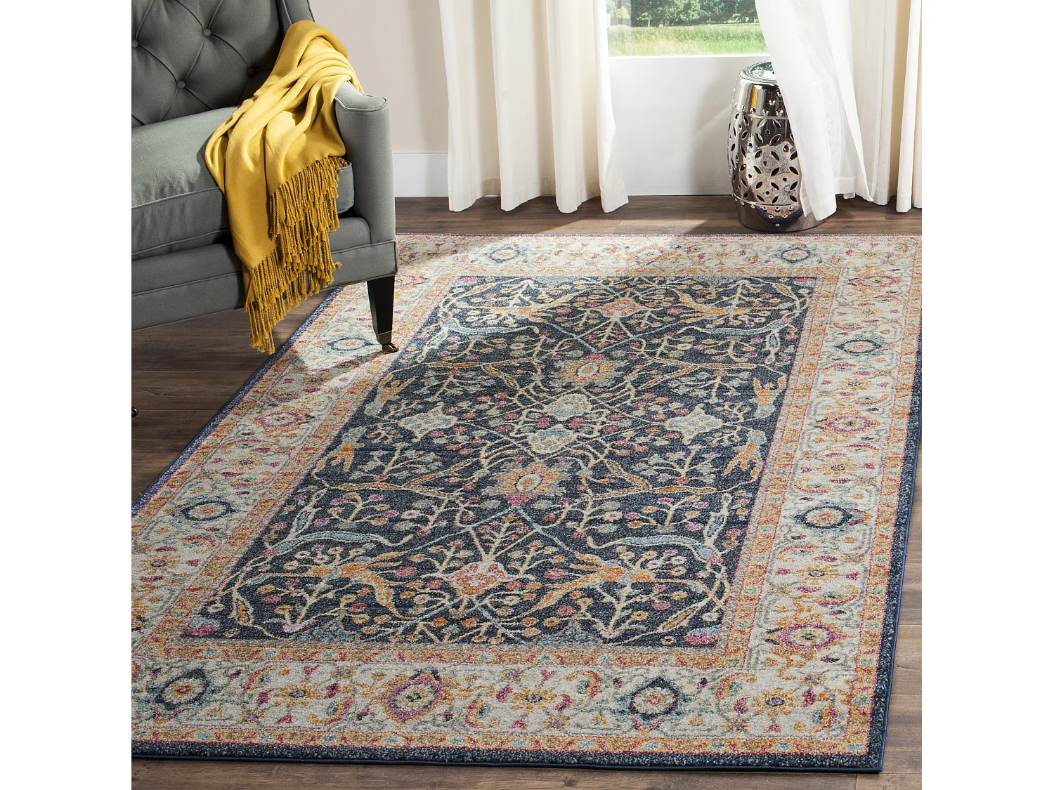 Tapis Bleu/Neutre 122 X 183 cm - Melvina
