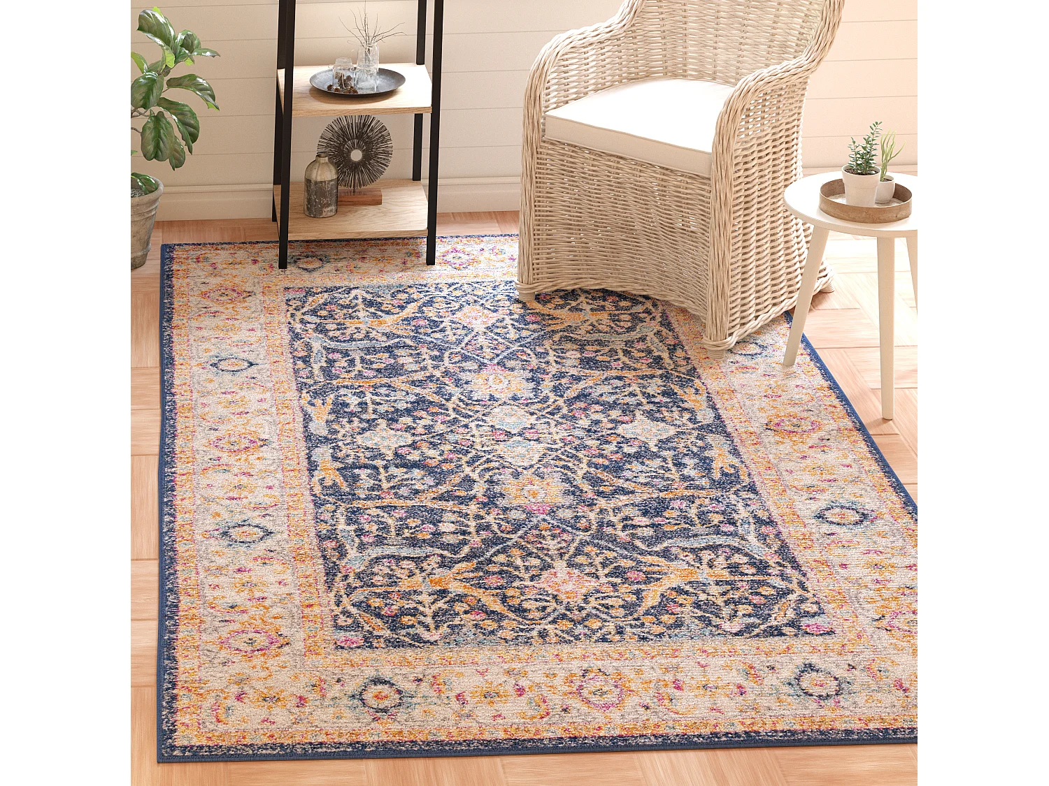 Tapis Bleu/Neutre 122 X 183 cm - Melvina