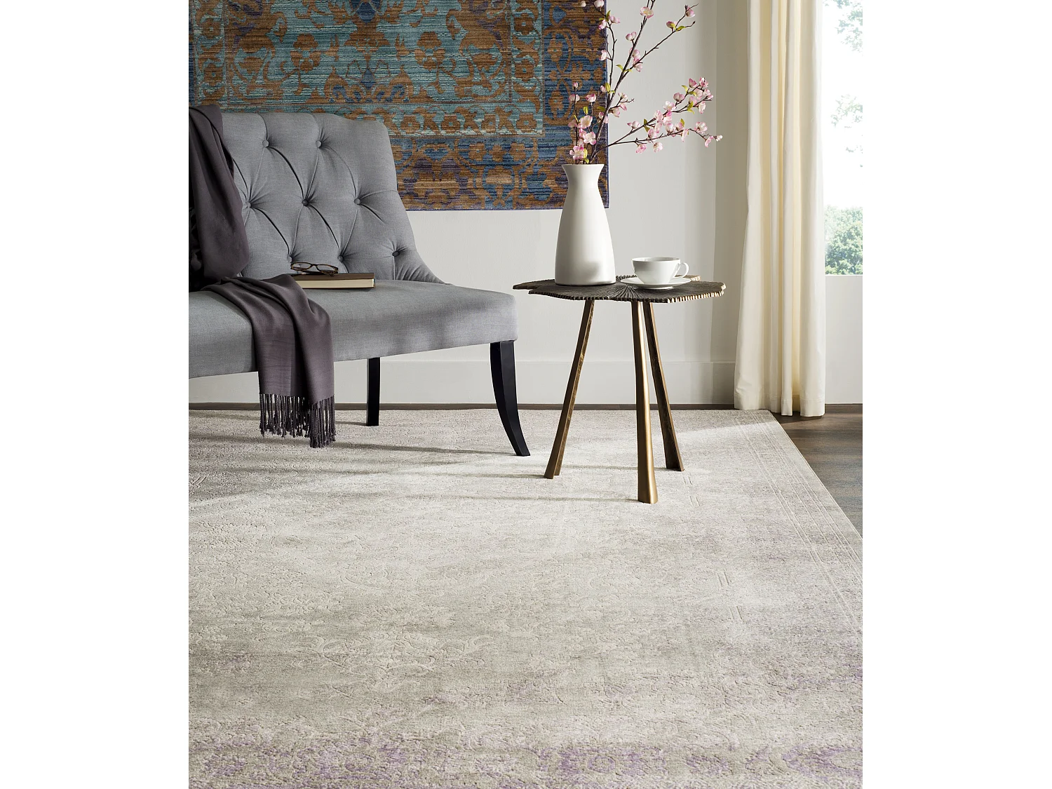 Tapis Gris/Violet 122 X 170 cm - Annabelle