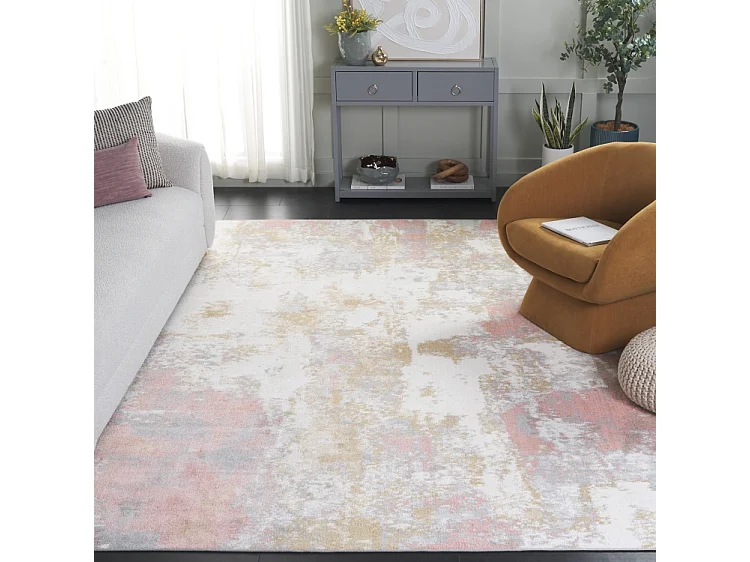 Tapis Rose/Gris 201 X 274 cm - Marcelline