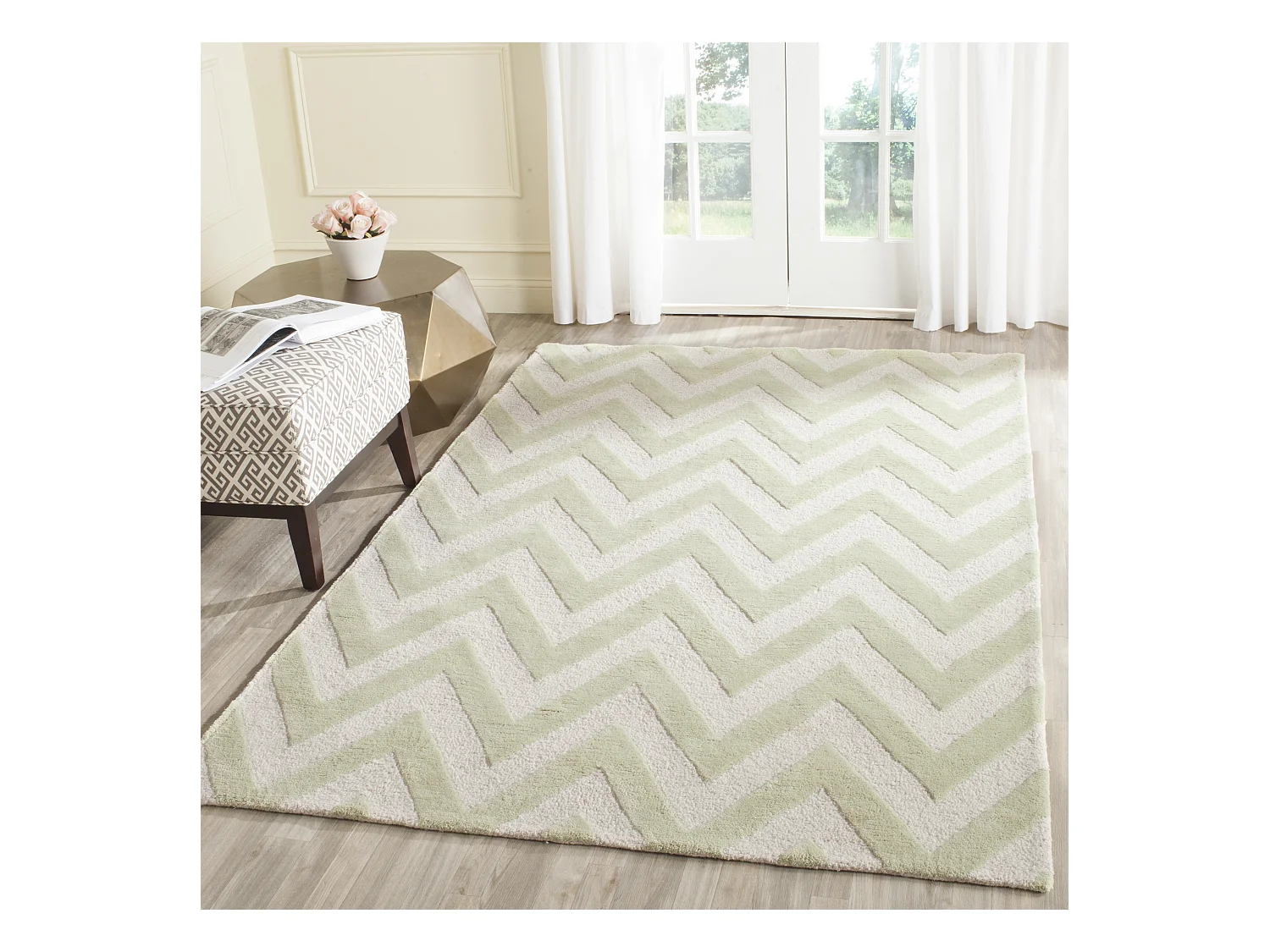 Tapis Vert/Neutre 122 X 183 cm - Stella