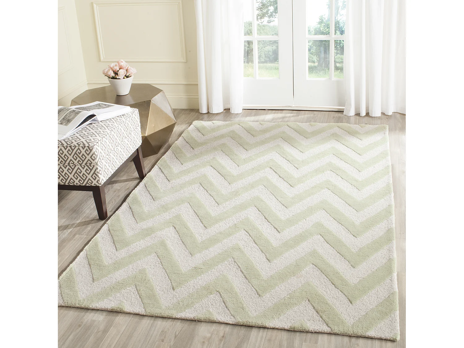 Tapis Vert/Neutre 122 X 183 cm - Stella