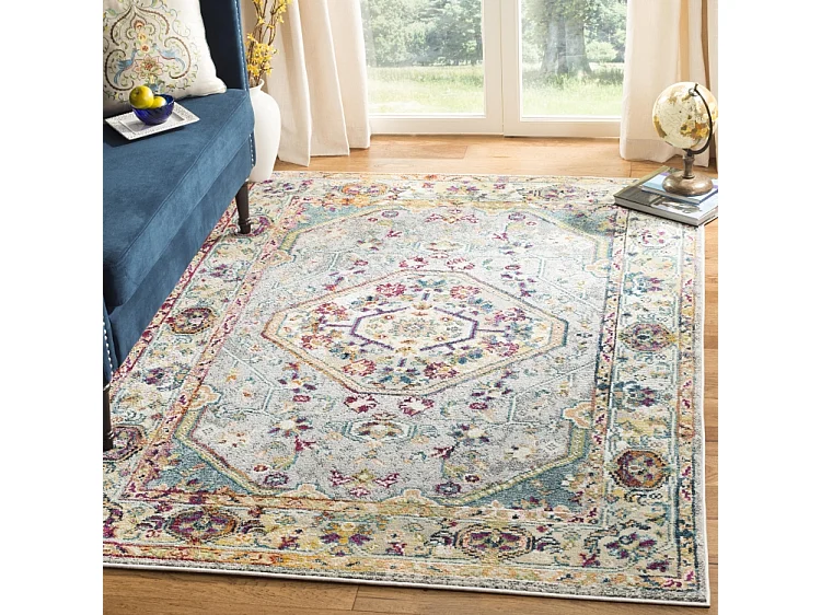 Tapis Gris/Multicolore 122 X 183 cm - Cerise