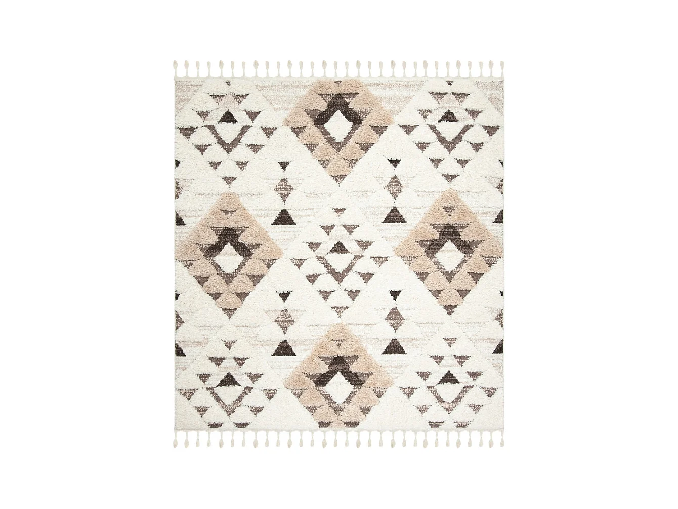 Tapis Ivoire/Marron 244 X 244 cm - Bianca