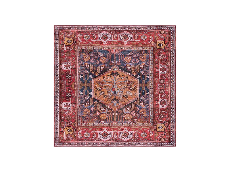 Tapis Bleu Marine/Rouille 183 X 183 cm - Patricia