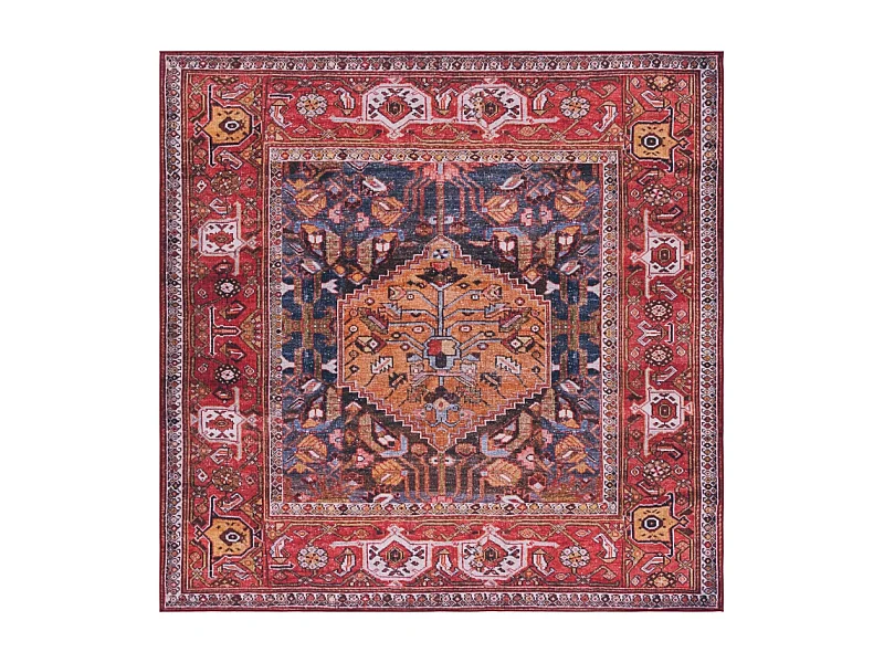 Tapis Bleu Marine/Rouille 183 X 183 cm - Patricia