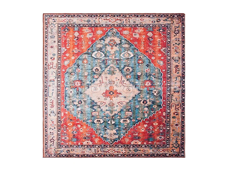 Tapis Beige/Bleu 152 X 152 cm - Fauna
