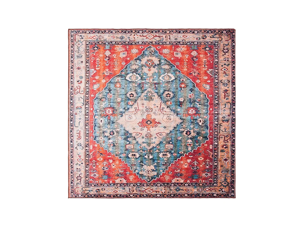 Tapis Beige/Bleu 152 X 152 cm - Fauna