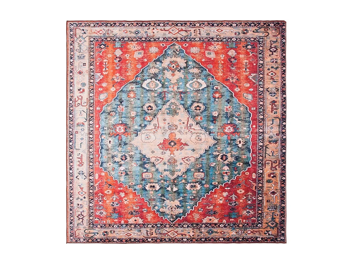Tapis Beige/Bleu 152 X 152 cm - Fauna