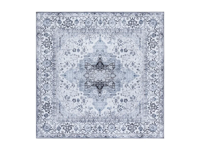 Tapis Ivoire/Bleu 122 X 122 cm - Coraline