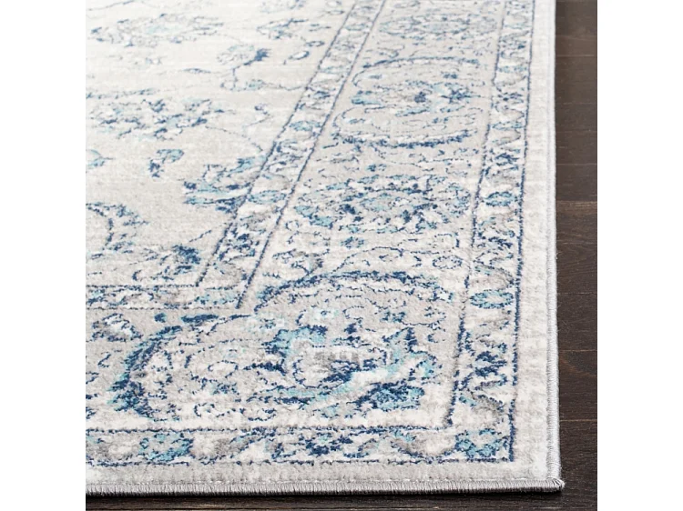 Tapis Gris clair/Bleu 201 X 201 cm - Shelley