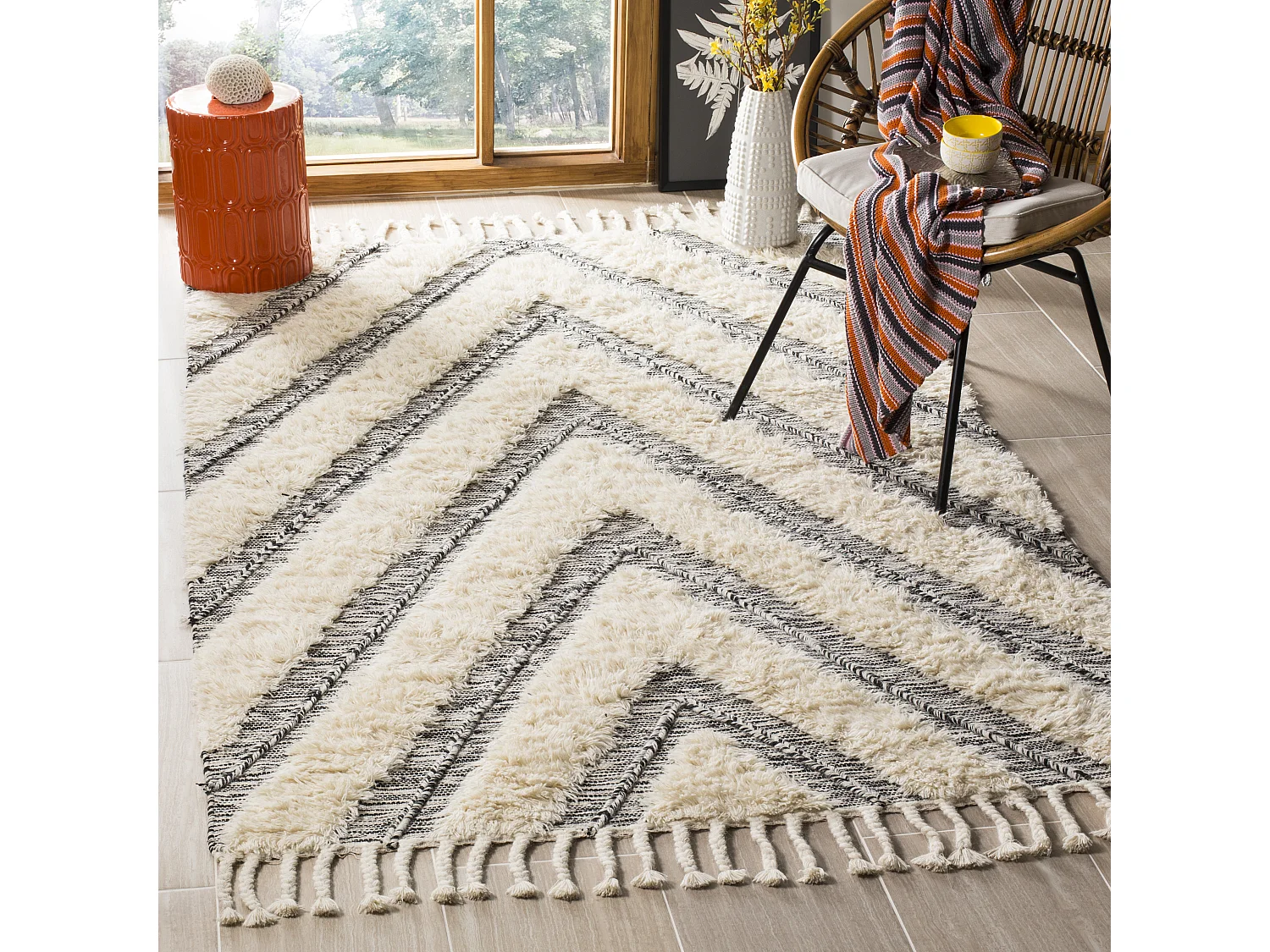 Tapis Noir/Neutre 122 X 183 cm - Ariana