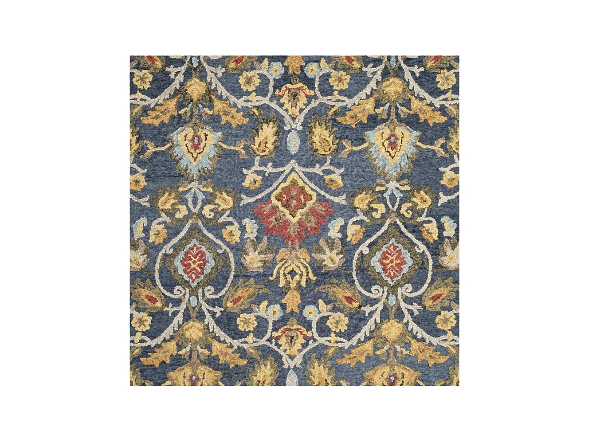 Tapis Bleu Marine/Multicolore 91 X 91 cm - Juni
