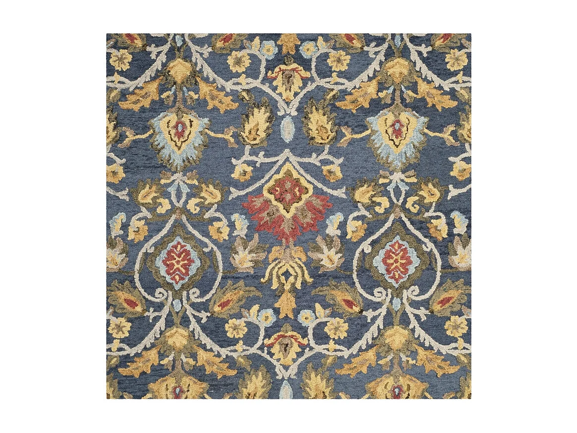 Tapis Bleu Marine/Multicolore 91 X 91 cm - Juni