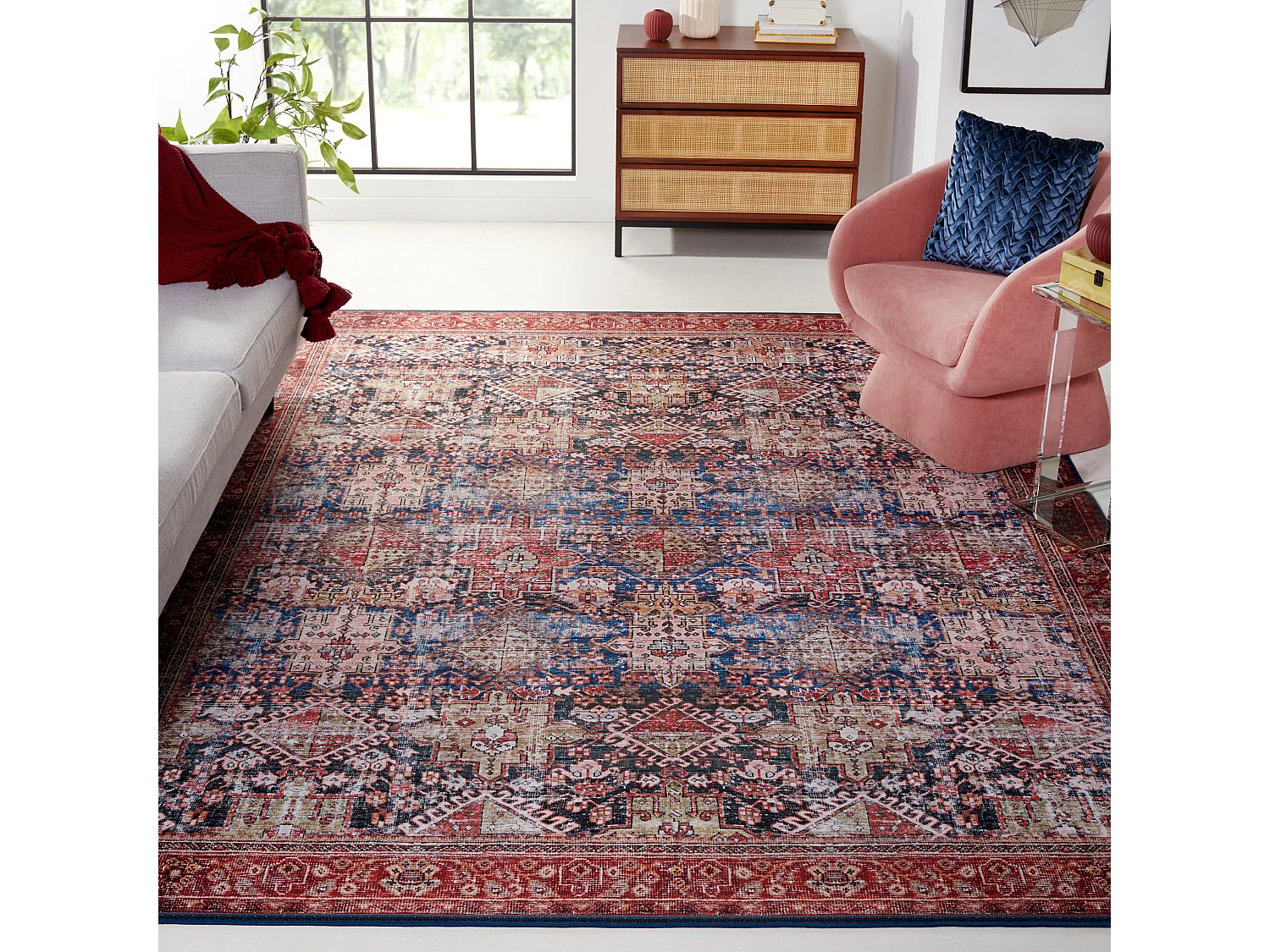 Tapis Bleu Marine/Rouille 244 X 305 cm - Zarah