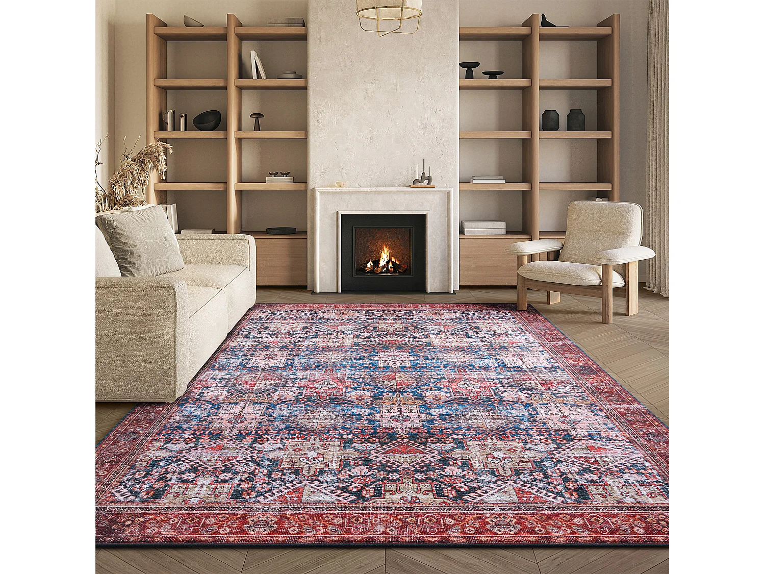 Tapis Bleu Marine/Rouille 244 X 305 cm - Zarah