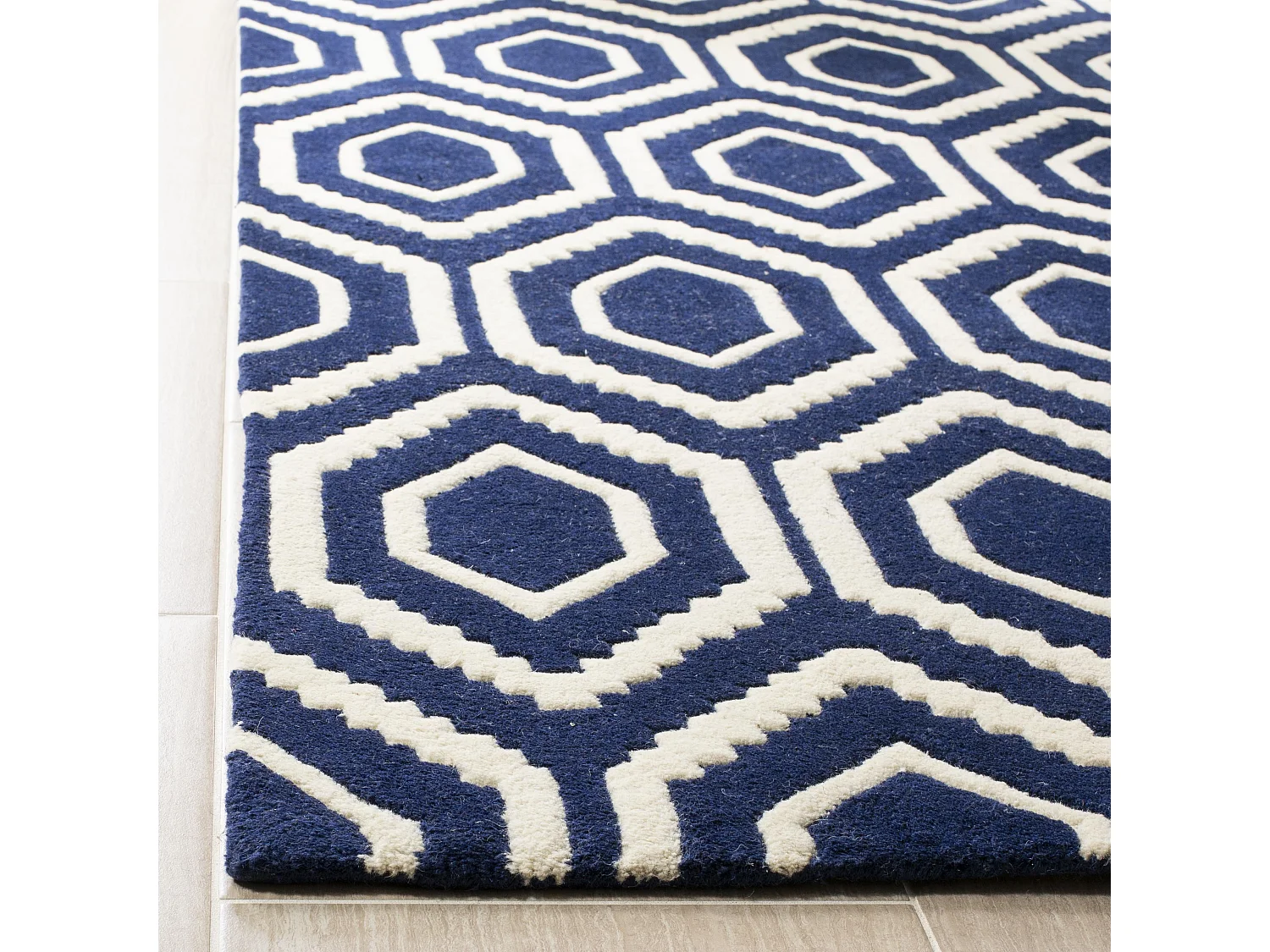 Tapis Bleu Marine/Neutre 183 X 274 cm - Essex