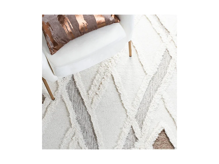 Tapis Ivoire/Marron 183 X 183 cm - Cyra