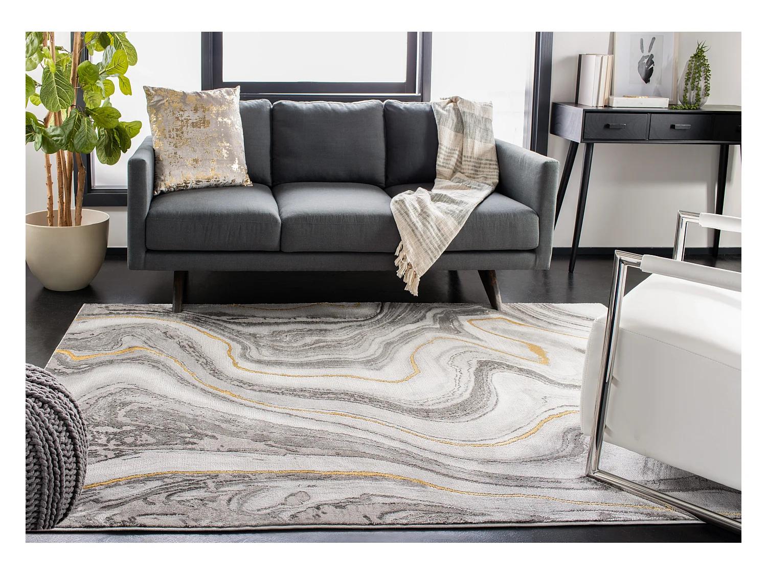 Tapis Gris 160 X 229 cm - Clytie