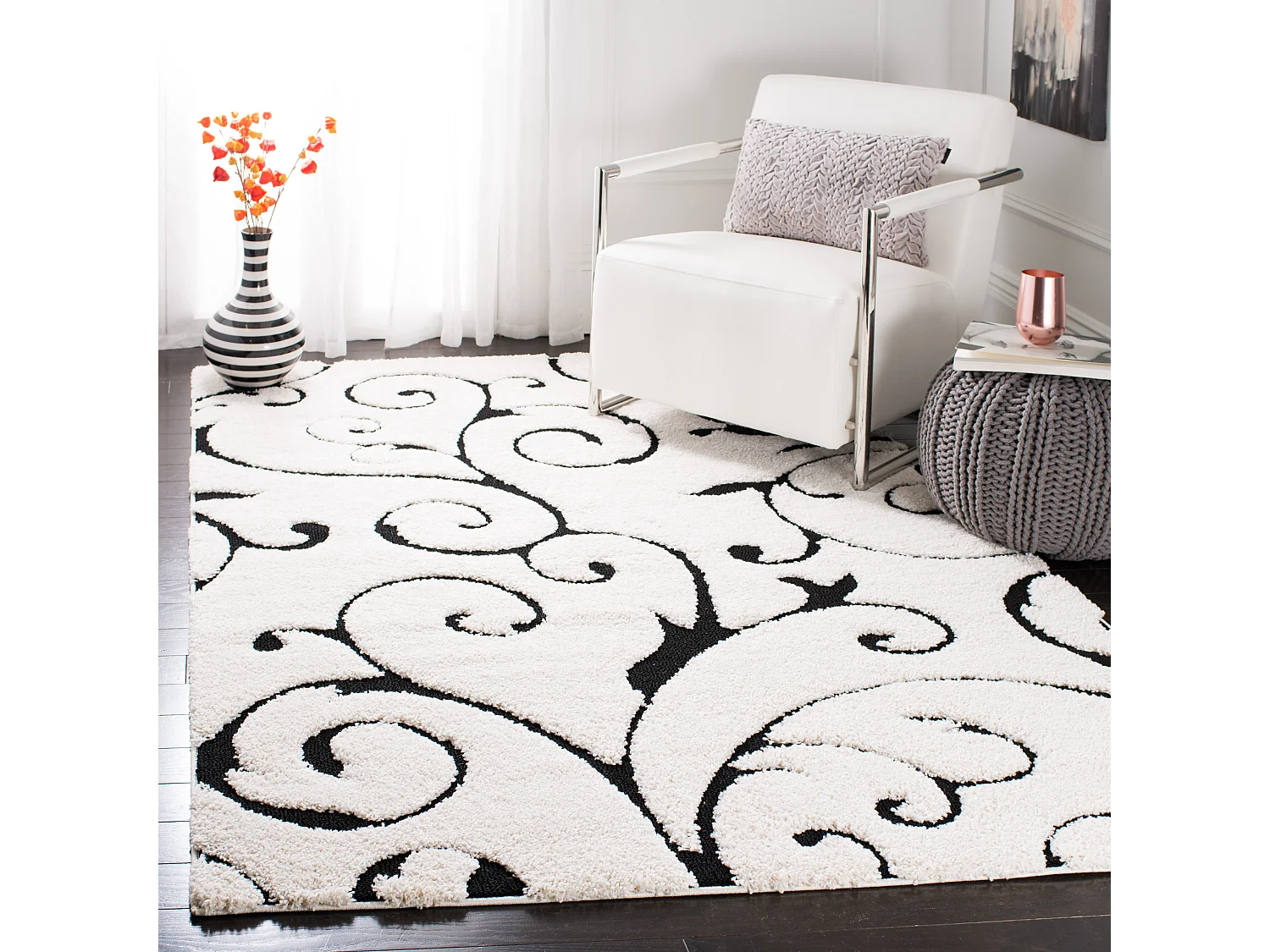 Tapis Neutre/Noir 183 X 274 cm - Rosalind