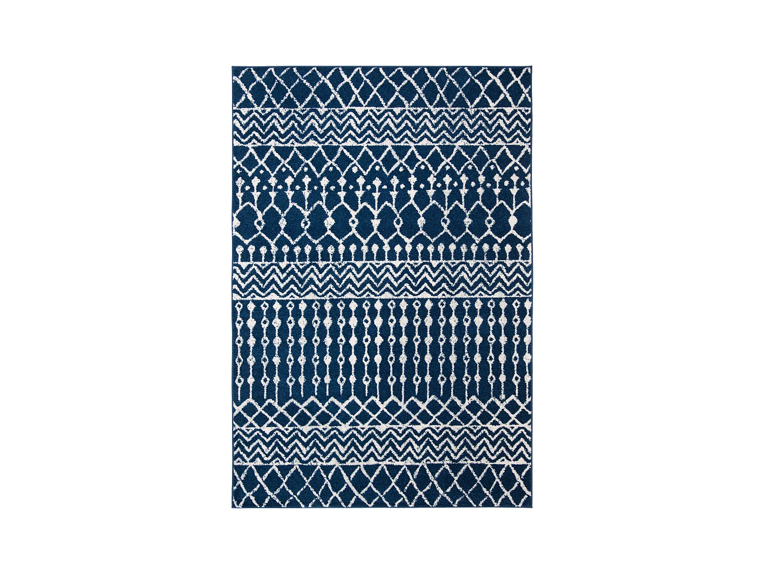 Tapis Bleu Marine/Neutre 91 X 152 cm - Cecilia