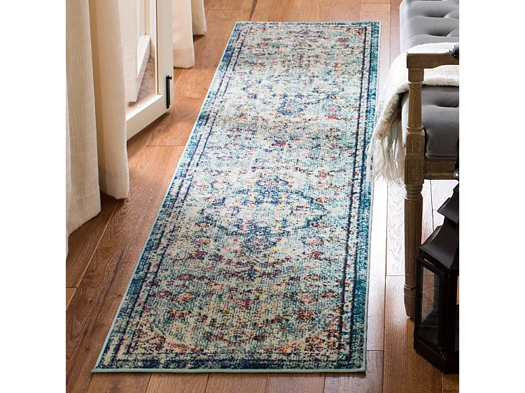 Tapis Bleu marine/Bleu clair 66 X 122 cm - Maia
