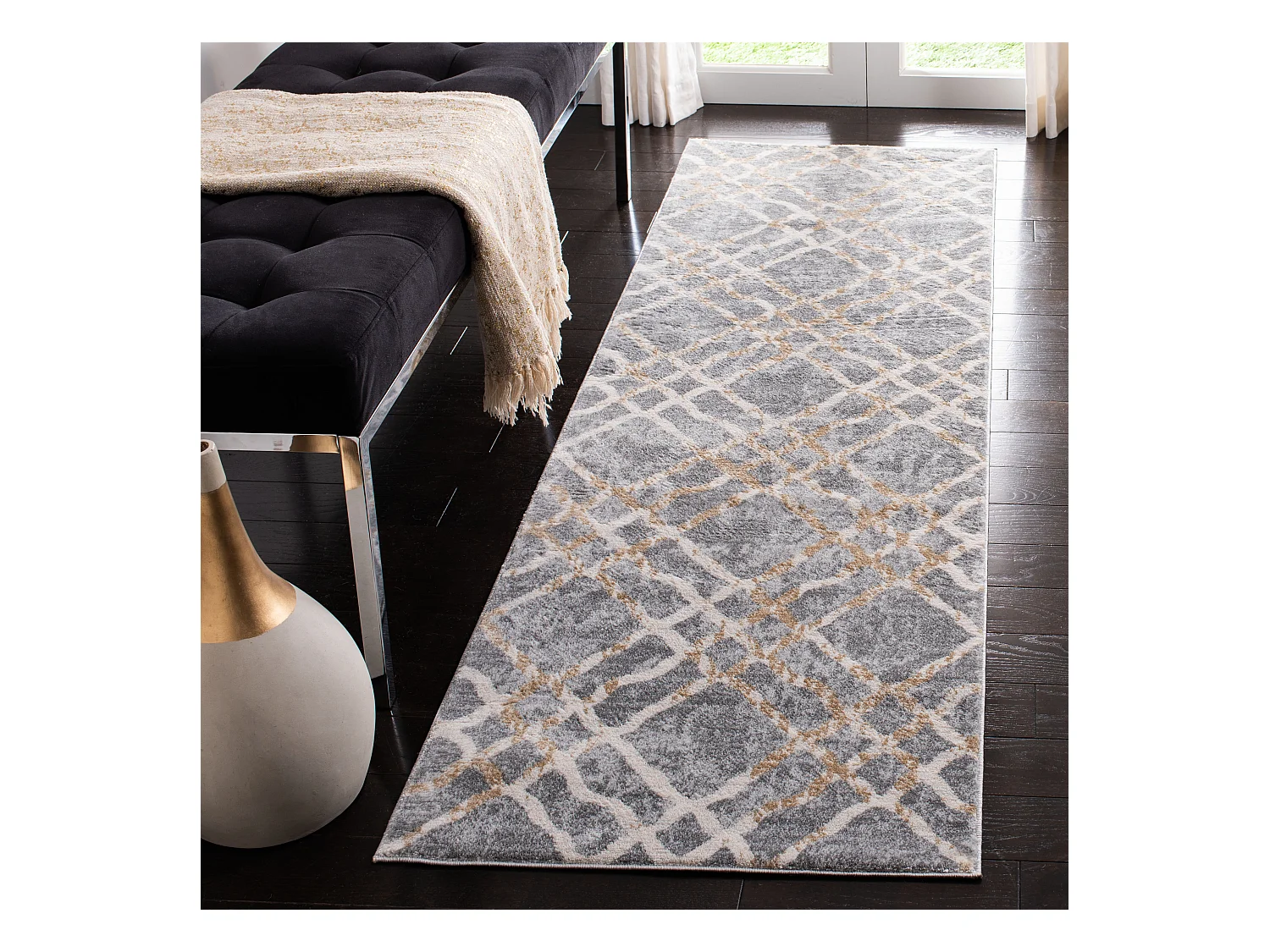 Tapis Gris/Neutre 66 X 213 cm - Sylvia