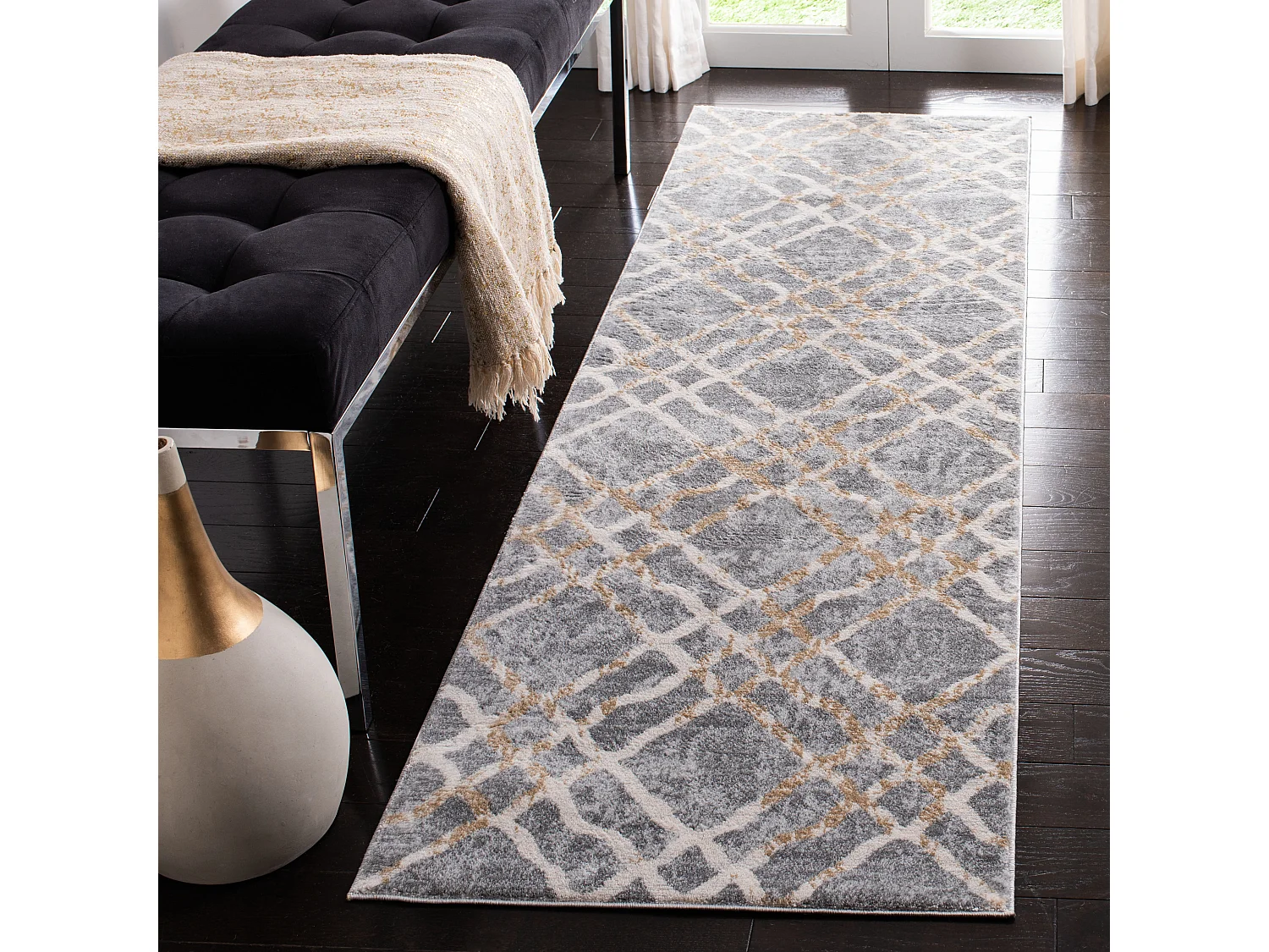Tapis Gris/Neutre 66 X 213 cm - Sylvia
