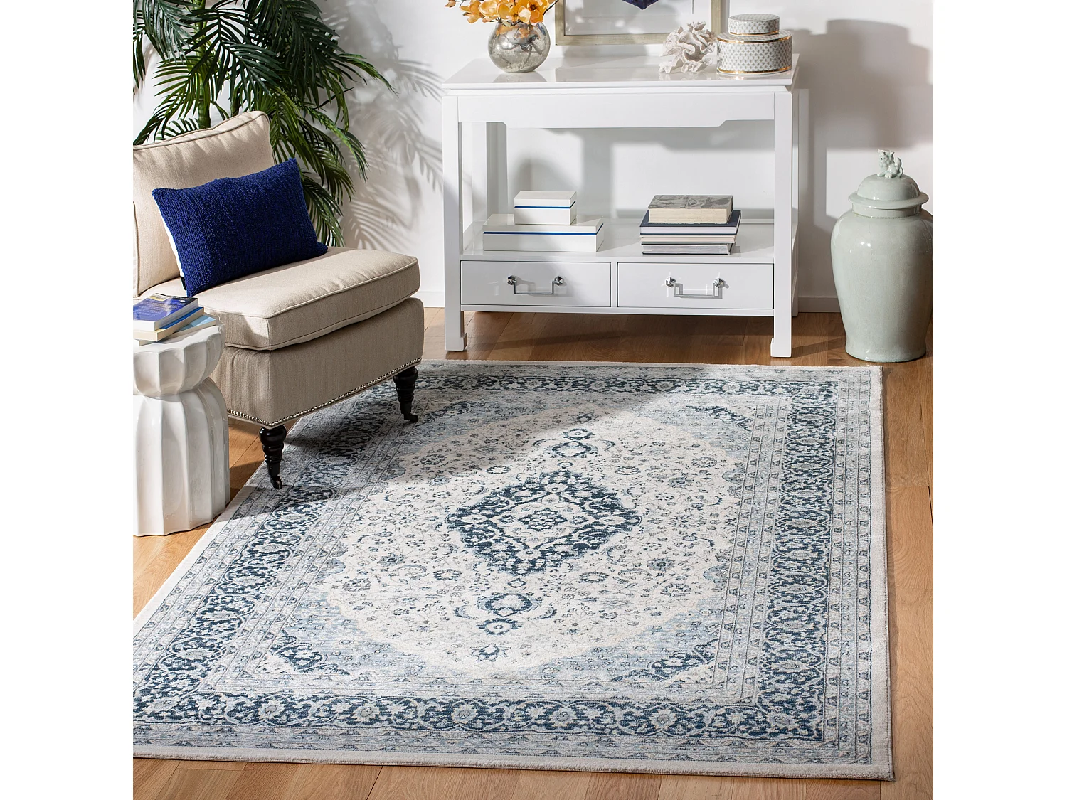 Tapis Neutre/Bleu Marine 122 X 183 cm - Isadora