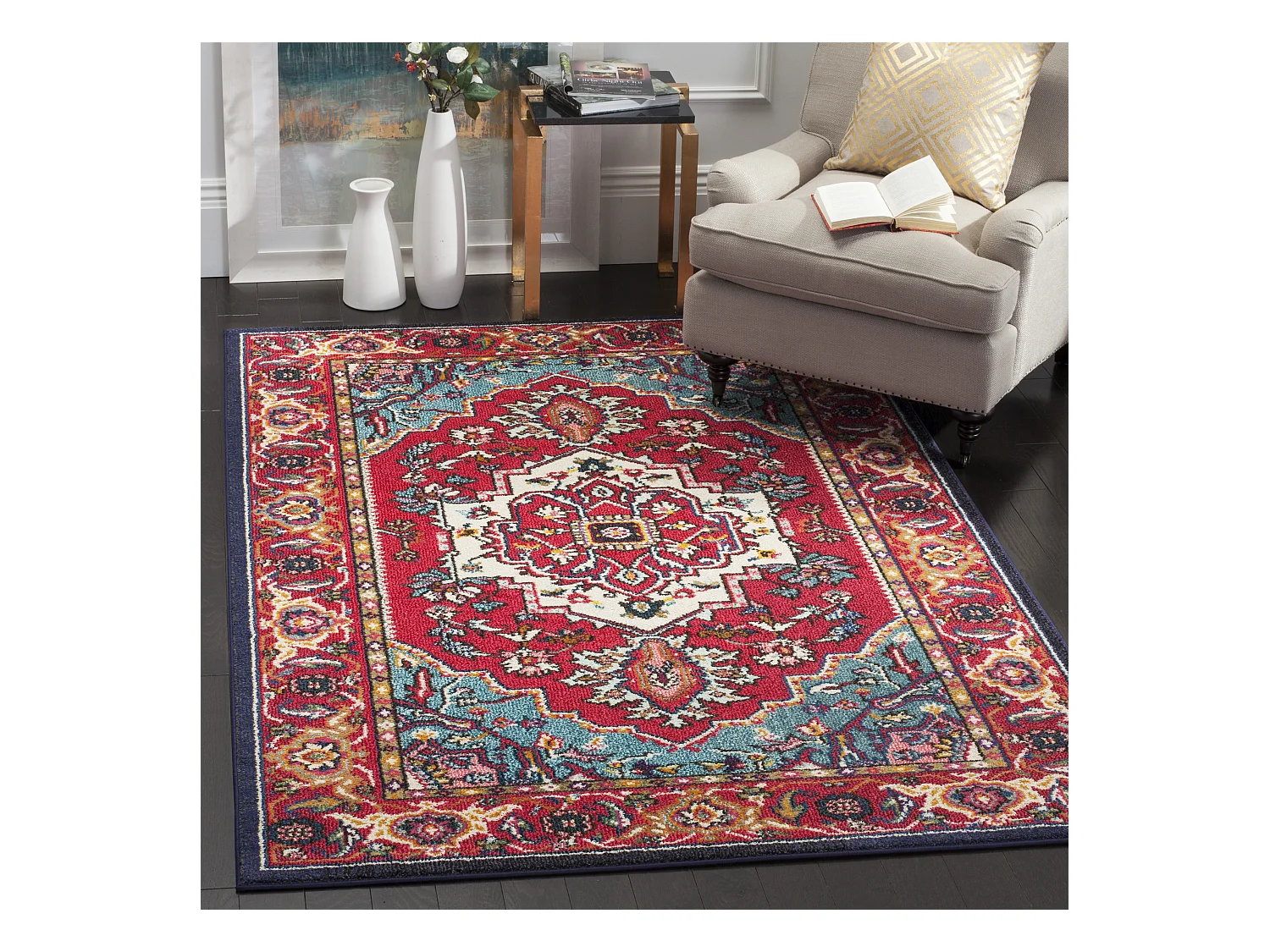 Tapis Rouge/Bleu 201 X 279 cm - Valentina