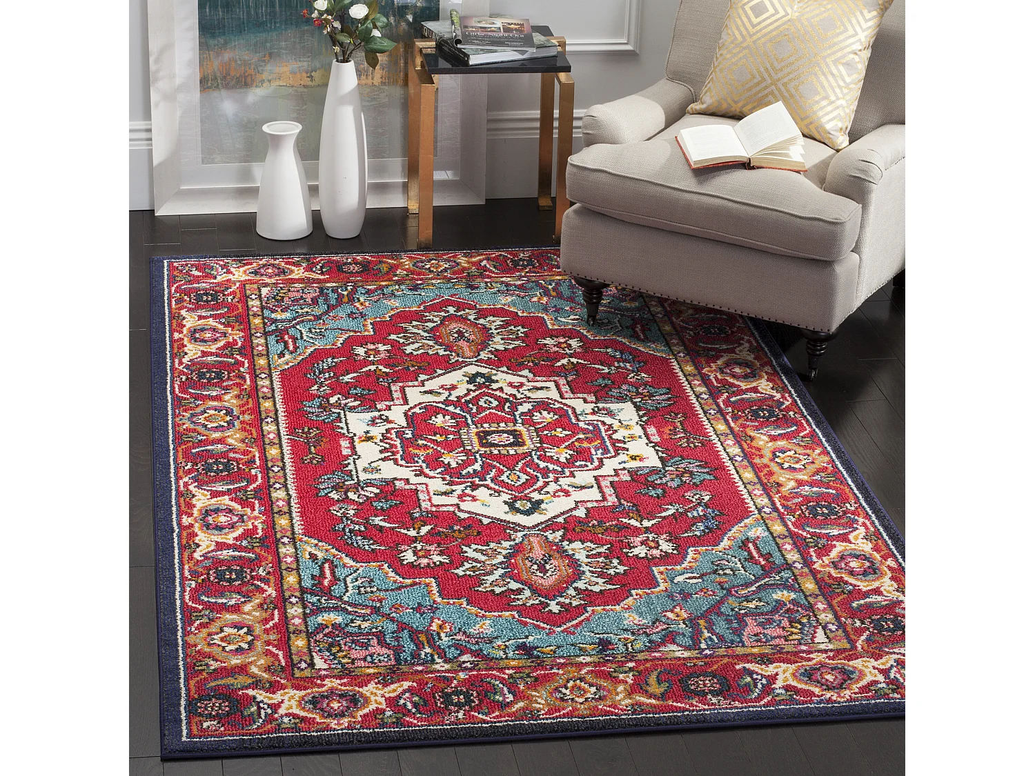 Tapis Rouge/Bleu 201 X 279 cm - Valentina