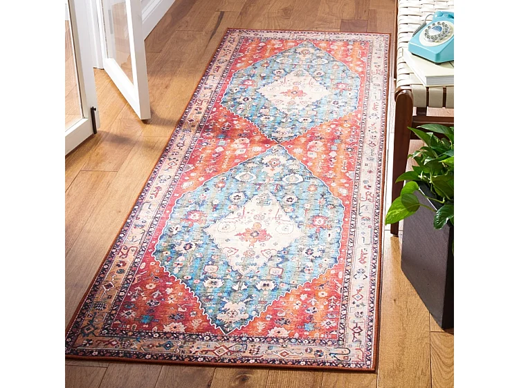 Tapis Beige/Bleu 76 X 244 cm - Fauna