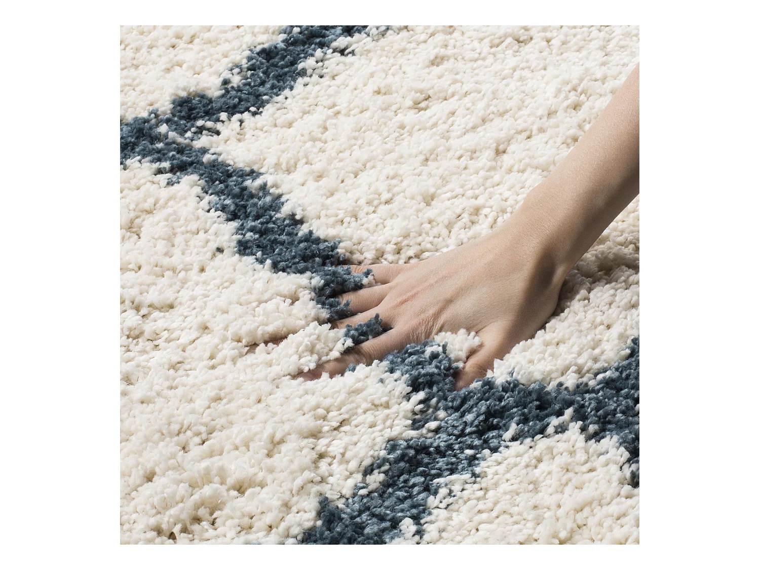 Tapis Neutre/Bleu 155 X 229 cm - Brooklyn