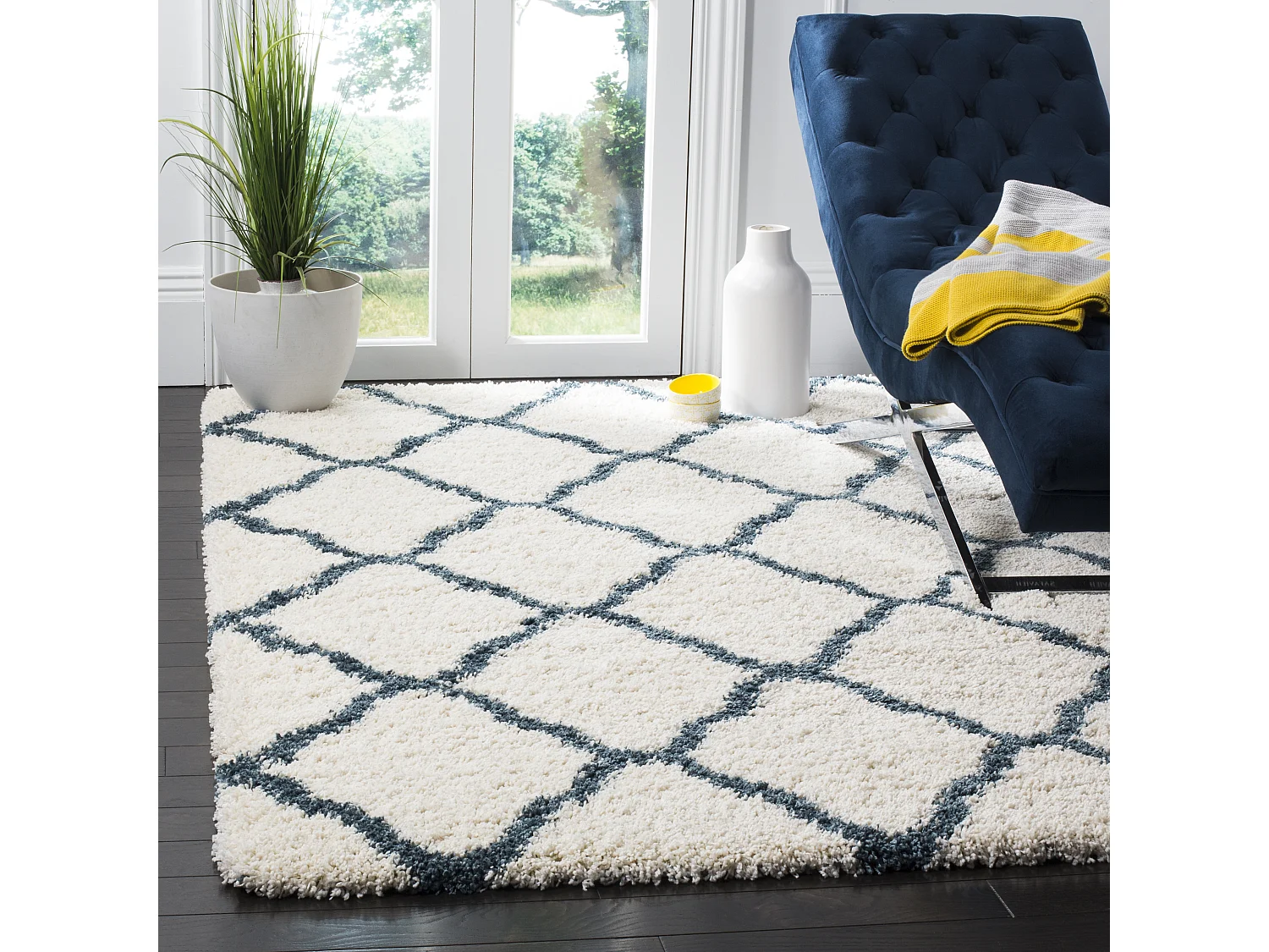 Tapis Neutre/Bleu 155 X 229 cm - Brooklyn