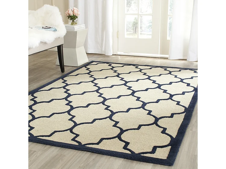 Tapis Neutre/Bleu Marine 122 X 183 cm - Sky