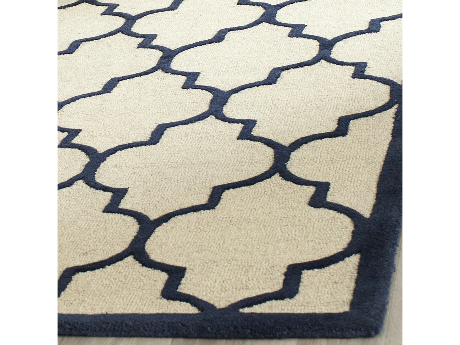 Tapis Neutre/Bleu Marine 122 X 183 cm - Sky
