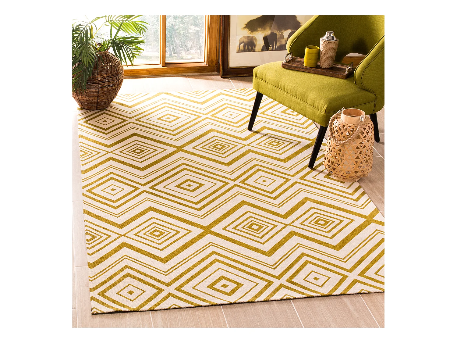 Tapis Neutre/Vert 152 X 244 cm - Simone