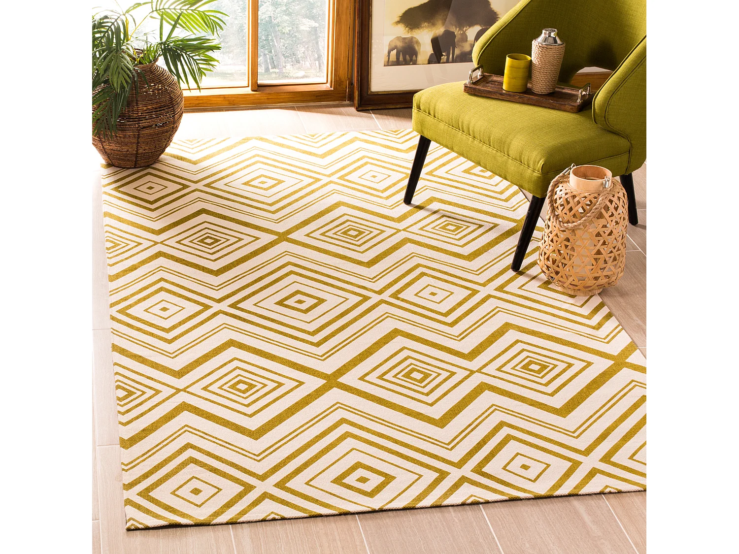 Tapis Neutre/Vert 152 X 244 cm - Simone