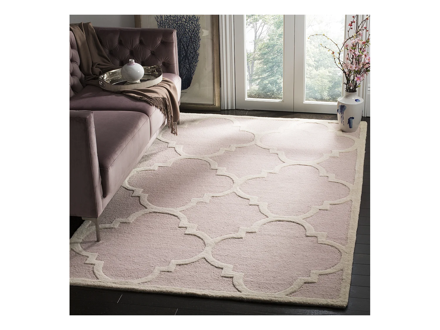 Tapis Rose/Neutre 152 X 244 cm - Lenora
